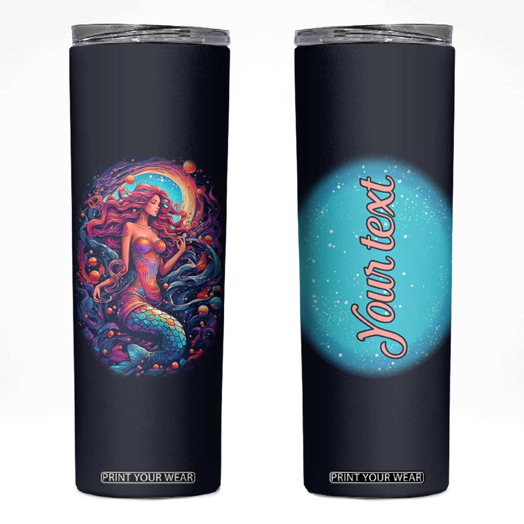 Personalized Mermaid Lover Skinny Tumbler with Underwater Theme Illustration TS04 Multicolor Print Your Wear