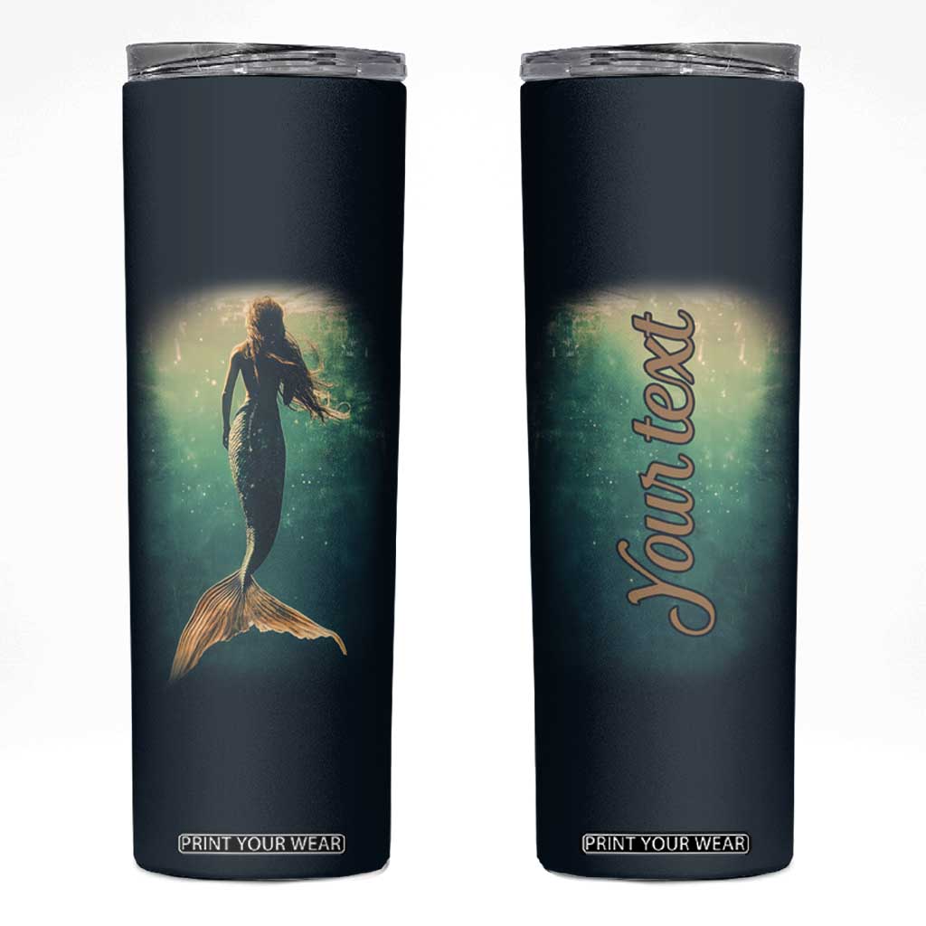 Personalized Mermaid Skinny Tumbler with Vintage Artistic Theme TS04 Multicolor Print Your Wear