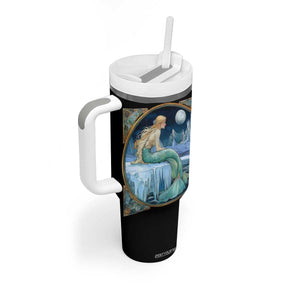 Personalized Mermaid Tumbler With Handle with Retro Vintage Illustration Style TS04 Print Your Wear