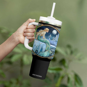 Personalized Mermaid Tumbler With Handle with Retro Vintage Illustration Style TS04 Print Your Wear