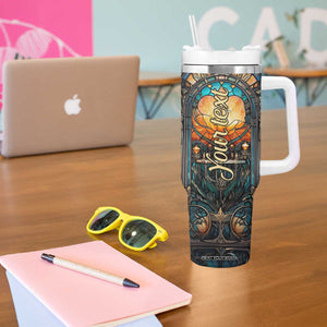 Personalized Mermaid Tumbler With Handle with Stained Glass Style Illustration TS04 Print Your Wear