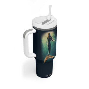 Personalized Mermaid Tumbler With Handle with Vintage Artistic Theme TS04 Print Your Wear
