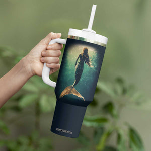 Personalized Mermaid Tumbler With Handle with Vintage Artistic Theme TS04 Print Your Wear