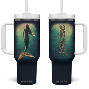 Personalized Mermaid Tumbler With Handle with Vintage Artistic Theme TS04 One Size: 40 oz Multicolor Print Your Wear