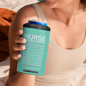 Personalized Nurse 4 in 1 Can Cooler Tumbler Nutrition Facts Uniform Design TS04 Print Your Wear