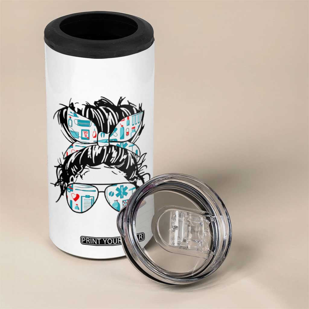 Personalized Nurse Life 4 in 1 Can Cooler Tumbler with Medical Theme Typography TS04 Print Your Wear