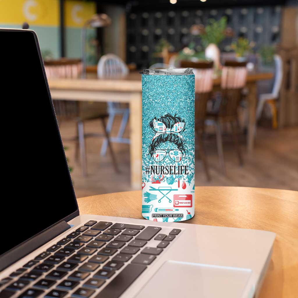 Personalized Nurse Life Skinny Tumbler with Bold Quote Illustration TS04 Print Your Wear