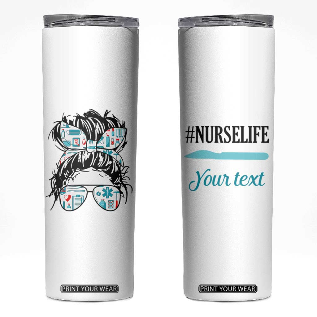 Personalized Nurse Life Skinny Tumbler with Medical Theme Typography TS04 Multicolor Print Your Wear