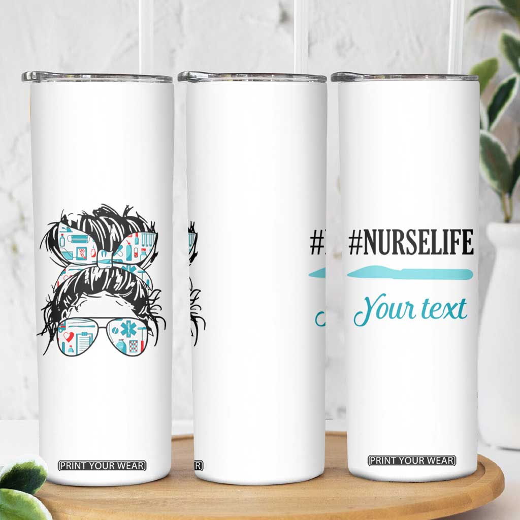 Personalized Nurse Life Skinny Tumbler with Medical Theme Typography TS04 Print Your Wear