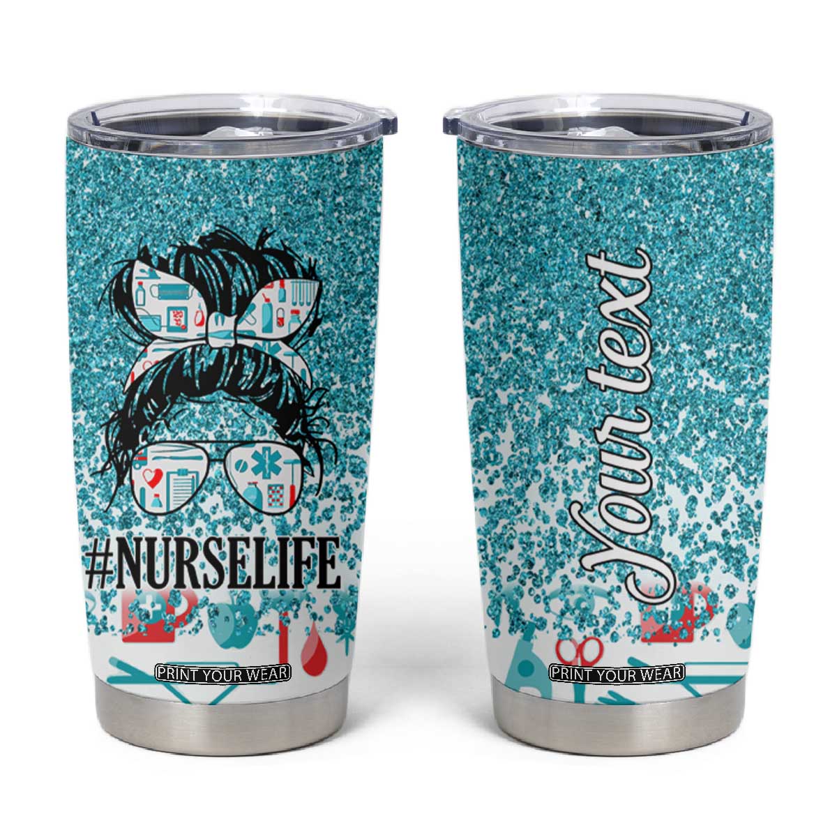 Personalized Nurse Life Tumbler Cup with Bold Quote Illustration TS04 Multicolor Print Your Wear