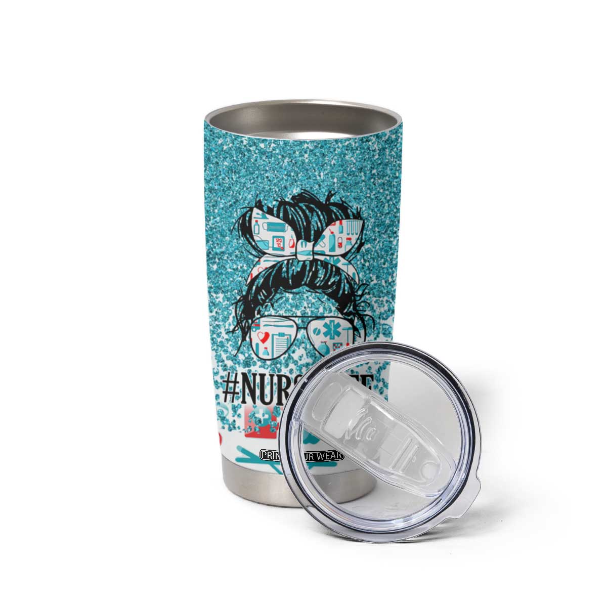 Personalized Nurse Life Tumbler Cup with Bold Quote Illustration TS04 Print Your Wear