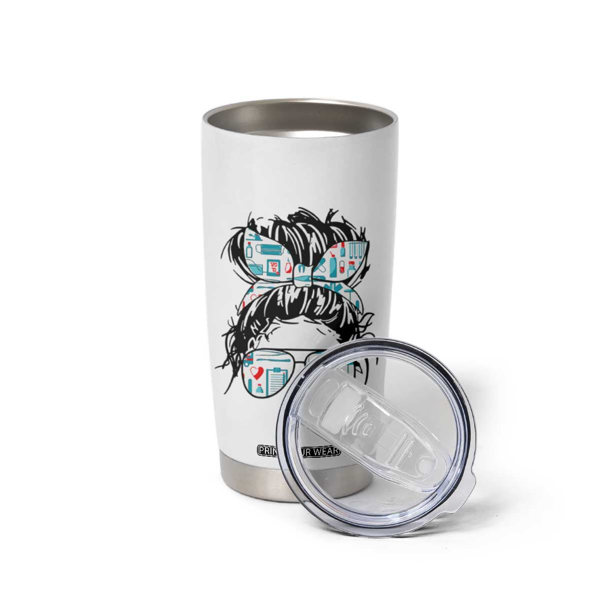 Personalized Nurse Life Tumbler Cup with Medical Theme Typography TS04 Print Your Wear
