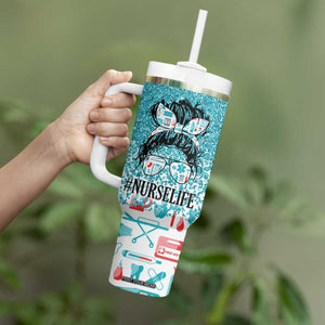 Personalized Nurse Life Tumbler With Handle with Bold Quote Illustration TS04 Print Your Wear