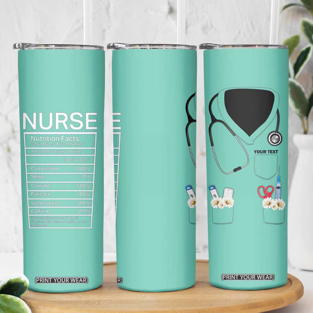 Personalized Nurse Skinny Tumbler Nutrition Facts Uniform Design TS04 Print Your Wear
