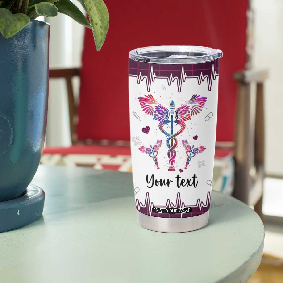 Personalized Nurse Tumbler Cup Quote Because Badass Life Saver Is Not An Official Job Title Design TS04 Print Your Wear