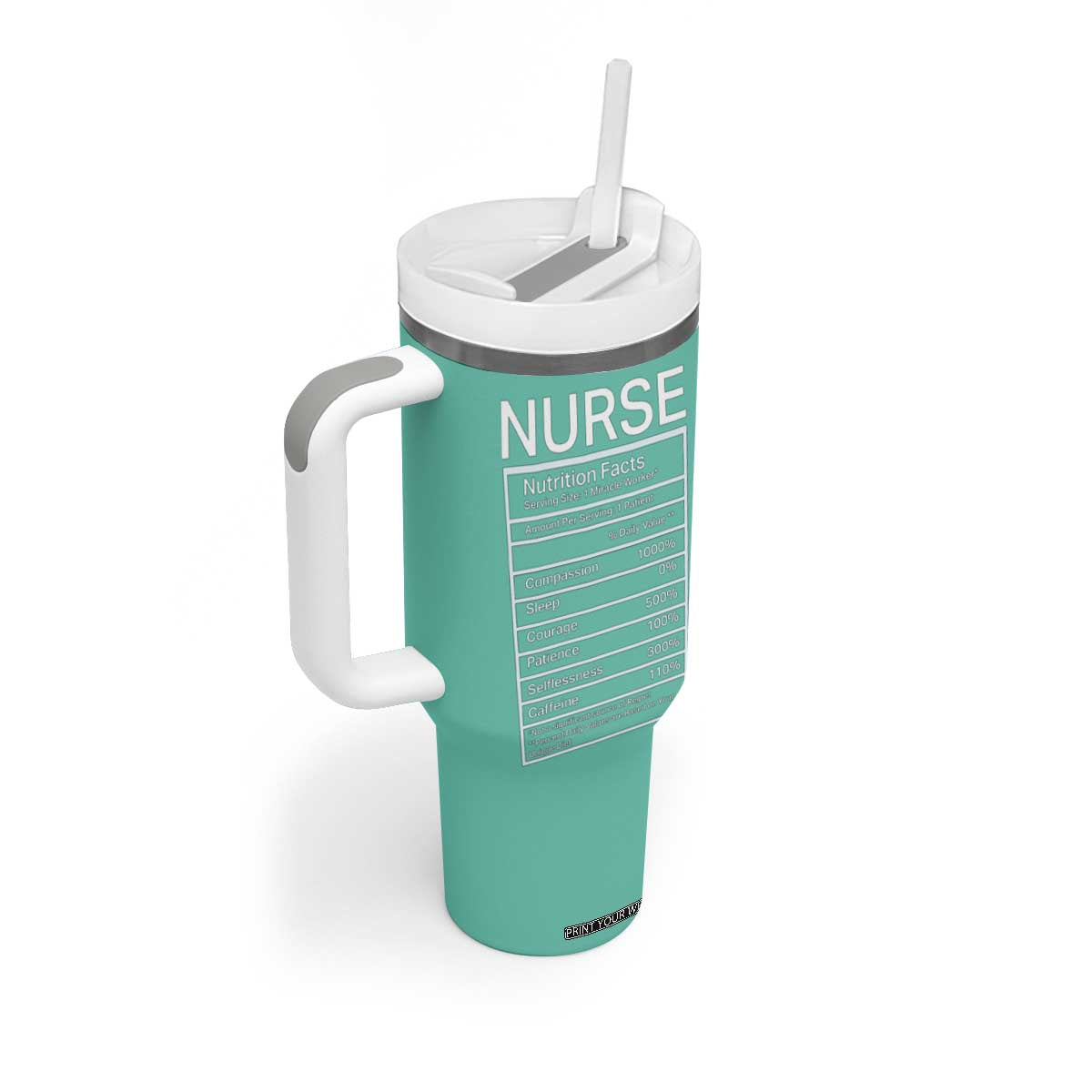 Personalized Nurse Tumbler With Handle Nutrition Facts Uniform Design TS04 Print Your Wear