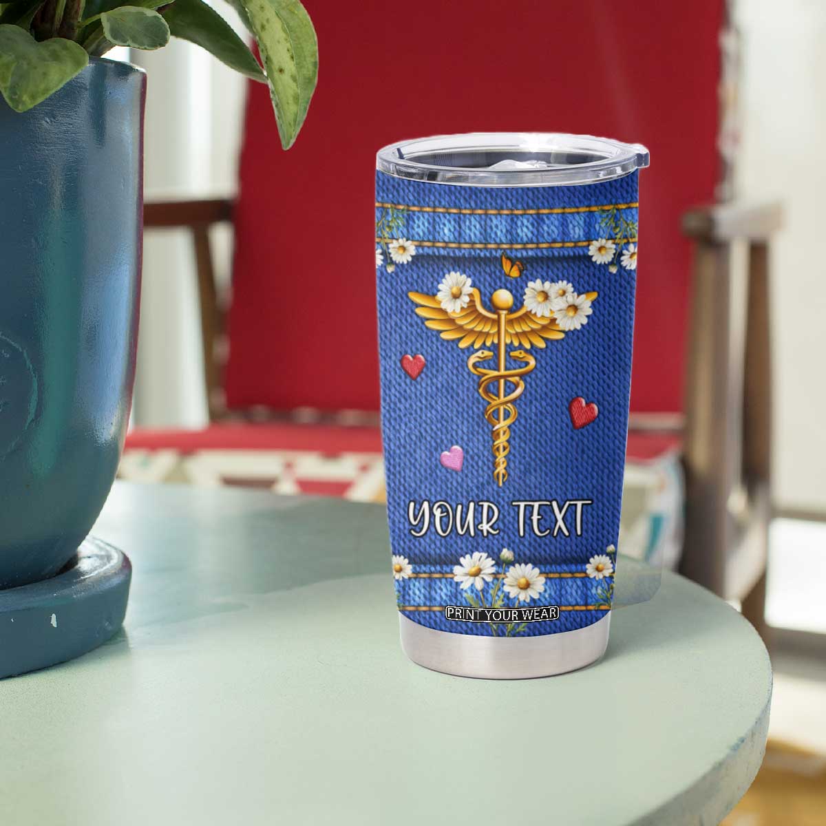 Personalized Nursing Tumbler Cup Quote Nursing Is A Work Of Heart Typography TS04 Print Your Wear