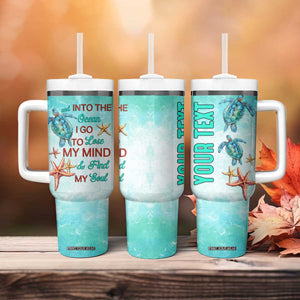 Personalized Ocean Quote Tumbler With Handle And Into The Ocean I Go To Lose My Mind And Find My Soul TS04 Print Your Wear