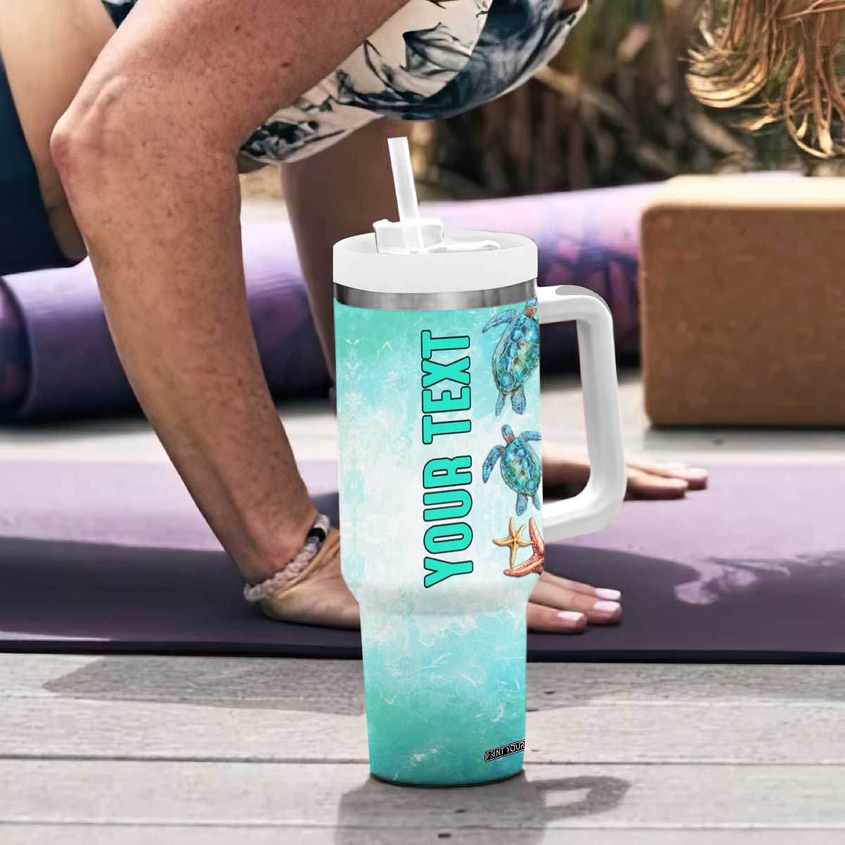 Personalized Ocean Quote Tumbler With Handle And Into The Ocean I Go To Lose My Mind And Find My Soul TS04 Print Your Wear