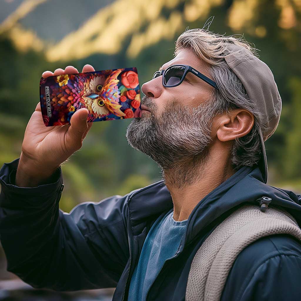 Personalized Owl 4 in 1 Can Cooler Tumbler in Colorful Garden with Plaster Carving Design TS04 Print Your Wear