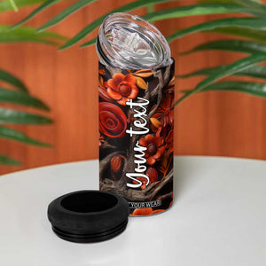 Personalized Owl 4 in 1 Can Cooler Tumbler with Leather Carving Artistic Design TS04 Print Your Wear