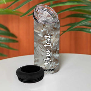 Personalized Owl 4 in 1 Can Cooler Tumbler with Plaster Carving Style Illustration TS04 Print Your Wear