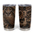 Personalized Owl Tumbler Cup in Night Forest with Leather Carving Style TS04 Multicolor Print Your Wear