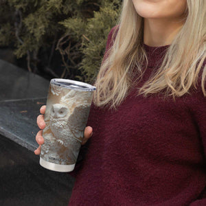 Personalized Owl Tumbler Cup with Plaster Carving Style Illustration TS04 Print Your Wear