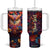 Personalized Owl Tumbler With Handle in Colorful Garden with Plaster Carving Design TS04 One Size: 40 oz Multicolor Print Your Wear