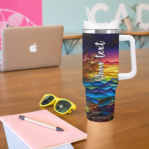 Personalized Owl Tumbler With Handle in Night Forest with Paper Quilling Design TS04 Print Your Wear