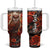 Personalized Owl Tumbler With Handle with Leather Carving Artistic Design TS04 One Size: 40 oz Multicolor Print Your Wear