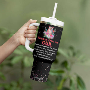 Personalized Owl Tumbler With Handle with Wisdom From An Owl Message TS04 Print Your Wear