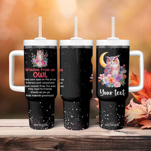 Personalized Owl Tumbler With Handle with Wisdom From An Owl Message TS04 Print Your Wear