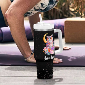 Personalized Owl Tumbler With Handle with Wisdom From An Owl Message TS04 Print Your Wear