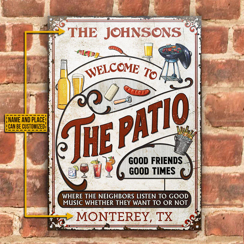 Personalized Metal Sign Patio Grilling Vertical Red Listen To The Good Music CTM One Size 24x18 inch (60.96x45.72 cm) Custom - Printyourwear