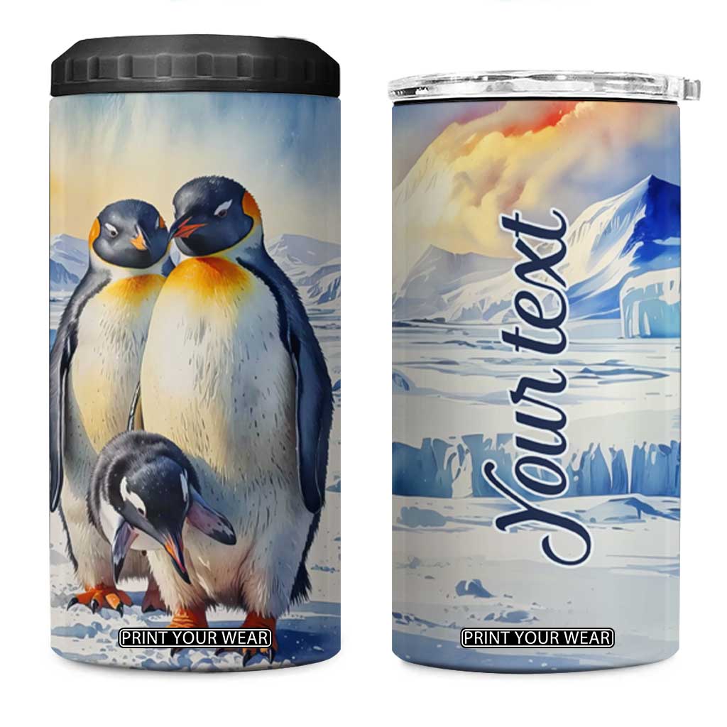 Personalized Penguin Lover 4 in 1 Can Cooler Tumbler with Cute Winter Theme TS04 One Size: 16 oz Multicolor Print Your Wear