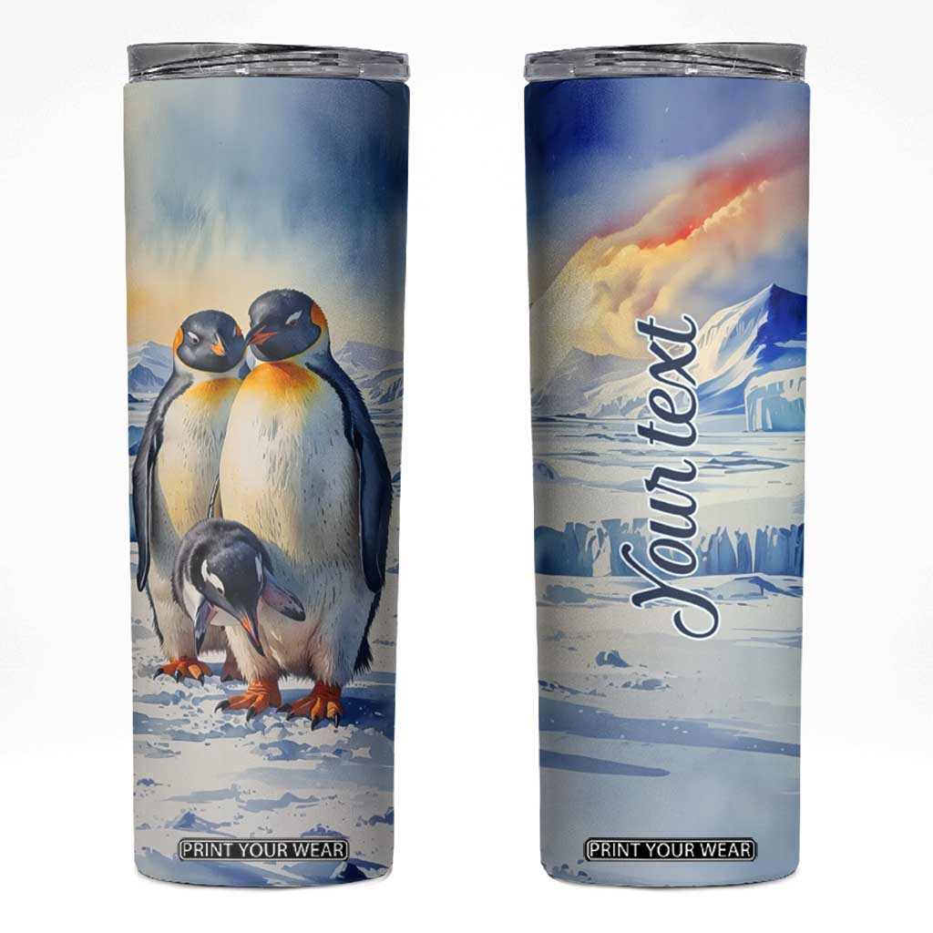 Personalized Penguin Lover Skinny Tumbler with Cute Winter Theme TS04 Multicolor Print Your Wear