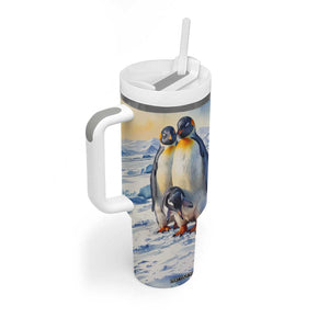 Personalized Penguin Lover Tumbler With Handle with Cute Winter Theme TS04 Print Your Wear