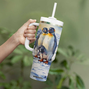 Personalized Penguin Lover Tumbler With Handle with Cute Winter Theme TS04 Print Your Wear