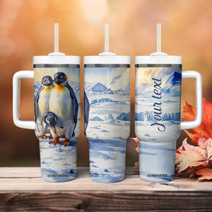 Personalized Penguin Lover Tumbler With Handle with Cute Winter Theme TS04 Print Your Wear