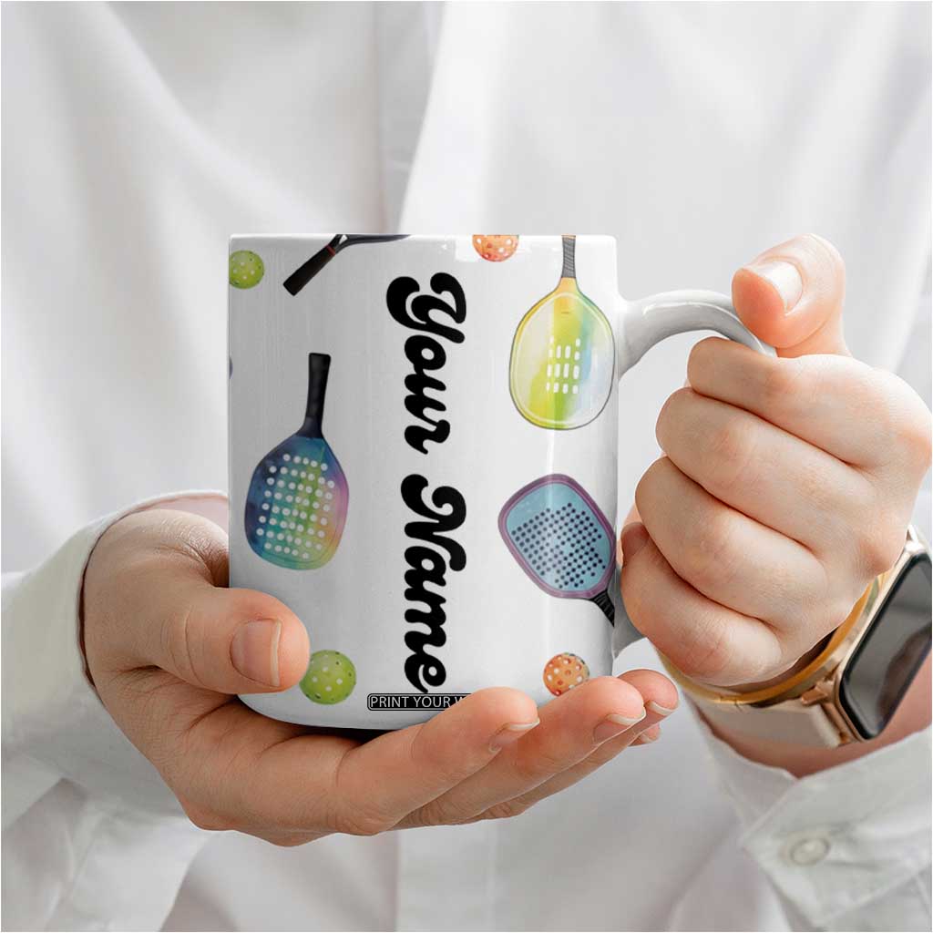 Personalized Pickleball Player Coffee Mug Custom Name Pickle Ball Lover TB09 Print Your Wear