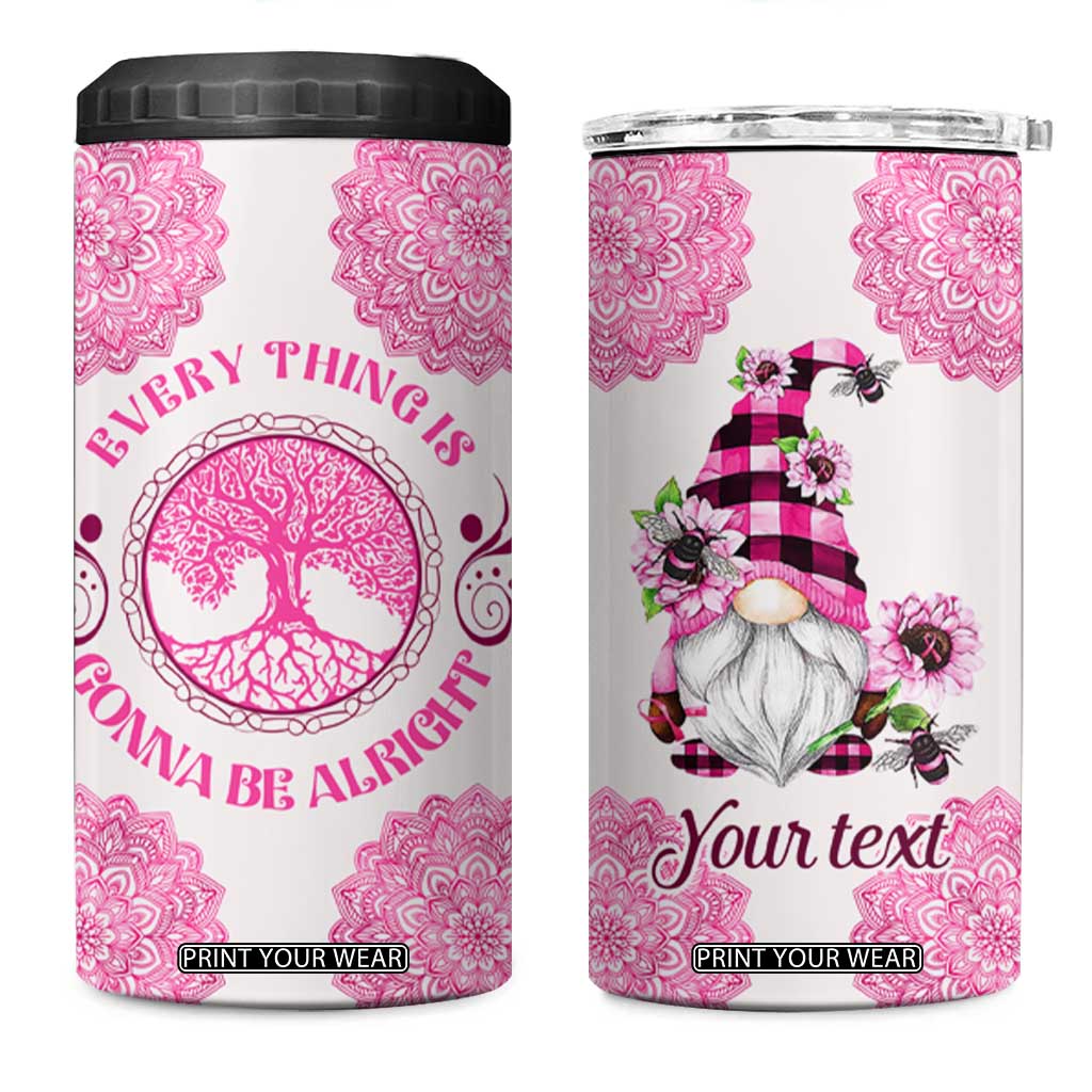 Personalized Pink Gnome 4 in 1 Can Cooler Tumbler with Whimsical Art Style TS04 One Size: 16 oz Multicolor Print Your Wear