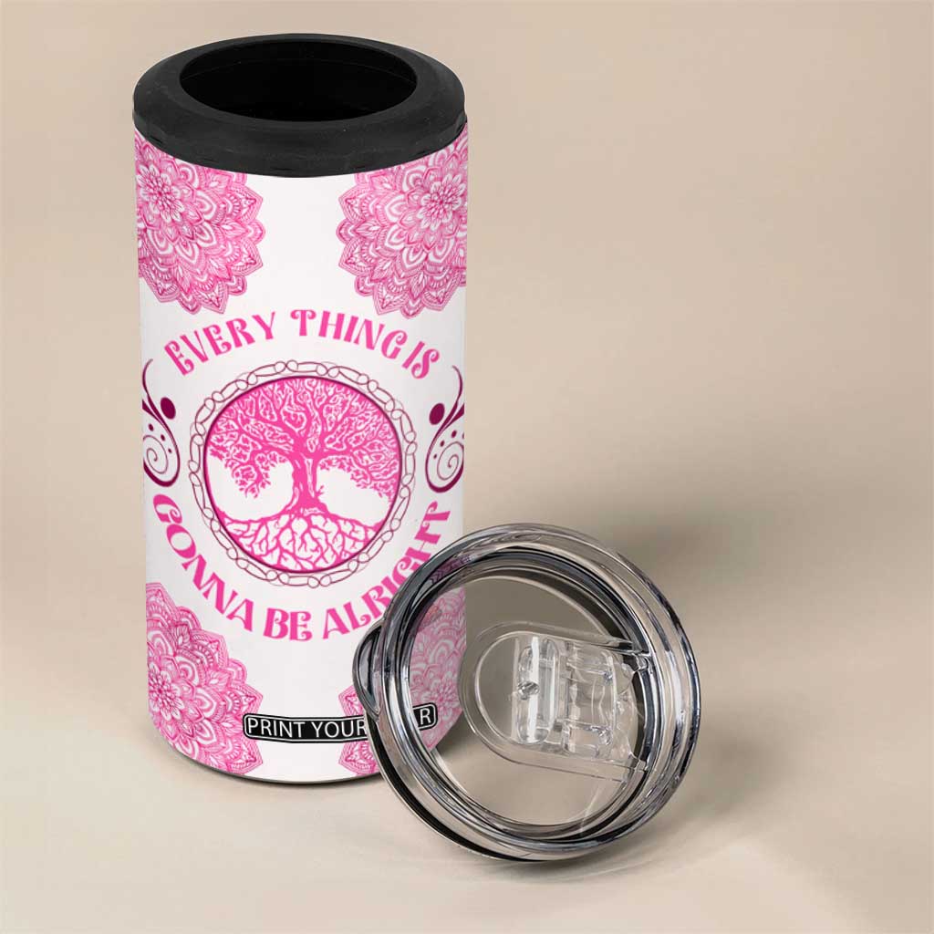 Personalized Pink Gnome 4 in 1 Can Cooler Tumbler with Whimsical Art Style TS04 Print Your Wear