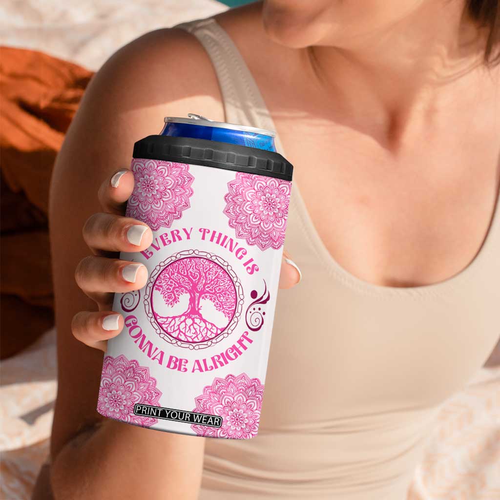 Personalized Pink Gnome 4 in 1 Can Cooler Tumbler with Whimsical Art Style TS04 Print Your Wear