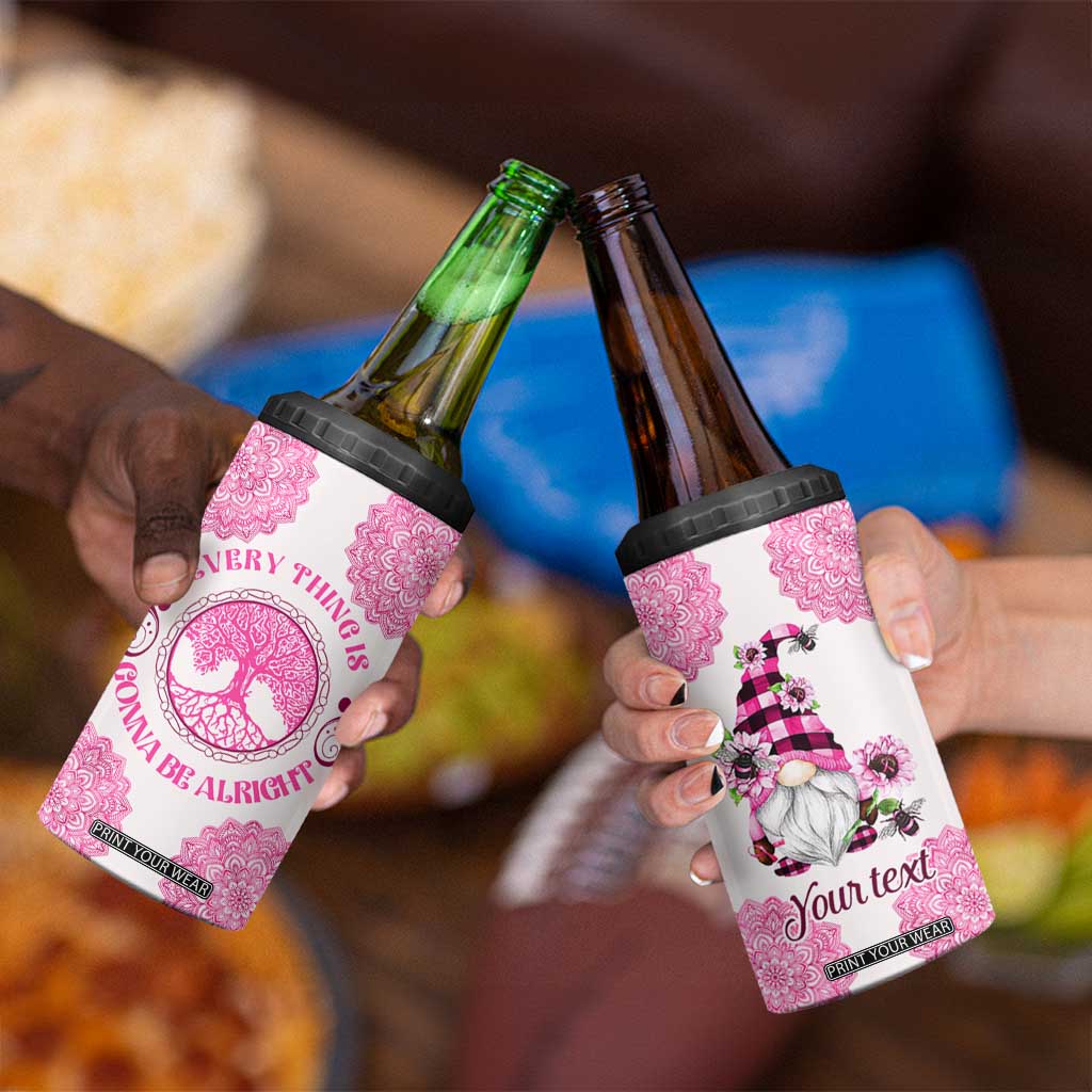 Personalized Pink Gnome 4 in 1 Can Cooler Tumbler with Whimsical Art Style TS04 Print Your Wear