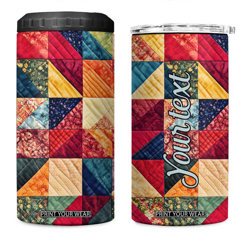 Personalized Quilting Fabric Pattern 4 in 1 Can Cooler Tumbler with Sewing Theme Design TS04 One Size: 16 oz Multicolor Print Your Wear