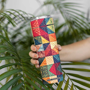Personalized Quilting Fabric Pattern Skinny Tumbler with Sewing Theme Design TS04 Print Your Wear