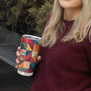Personalized Quilting Fabric Pattern Tumbler Cup with Sewing Theme Design TS04 Print Your Wear