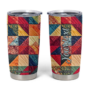 Personalized Quilting Fabric Pattern Tumbler Cup with Sewing Theme Design TS04 Multicolor Print Your Wear