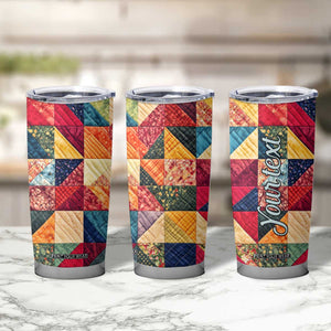 Personalized Quilting Fabric Pattern Tumbler Cup with Sewing Theme Design TS04 Print Your Wear